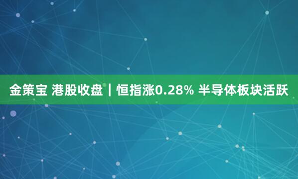 金策宝 港股收盘｜恒指涨0.28% 半导体板块活跃